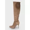 Suede stiletto boots