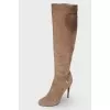Suede stiletto boots