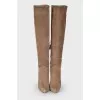 Suede stiletto boots