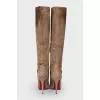 Suede stiletto boots