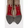Suede stiletto boots