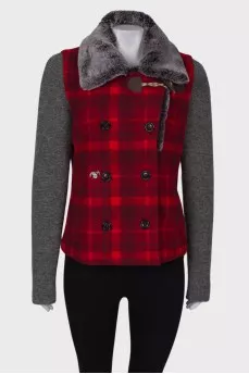 Checked wool jacket