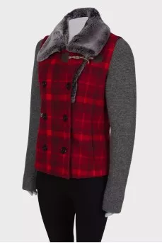 Checked wool jacket