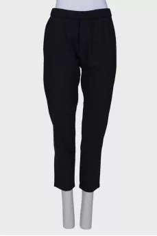 Straight fit wool trousers