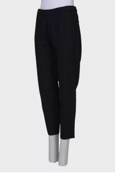 Straight fit wool trousers