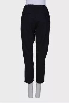 Straight fit wool trousers