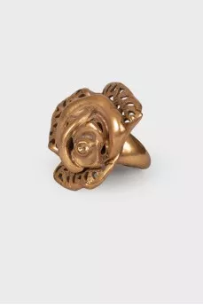 Golden ring in the shape of a rose