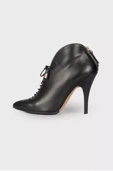 Black lace-up ankle boots