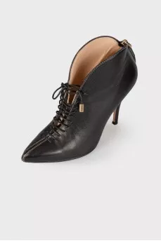Black lace-up ankle boots
