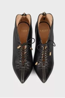 Black lace-up ankle boots
