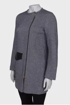 Gray coat straight fit