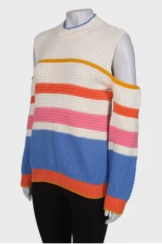 Knitted striped sweater