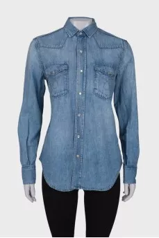 Light blue straight fit shirt