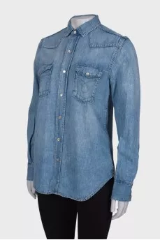 Light blue straight fit shirt
