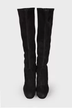 Suede high heel boots