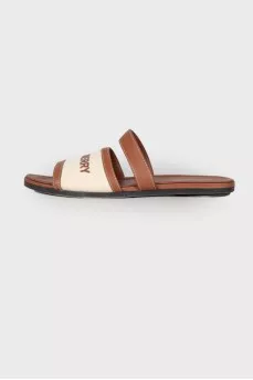 Flip flops with brand logo