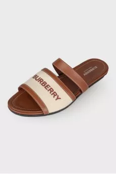 Flip flops with brand logo