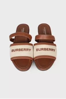 Flip flops with brand logo