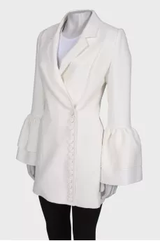 Single-breasted white jacket
