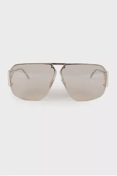 Silver frame with clear lenses