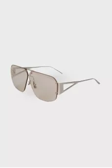 Silver frame with clear lenses
