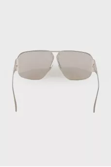 Silver frame with clear lenses