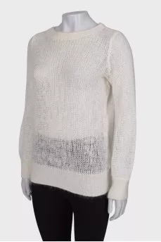 White knitted sweater