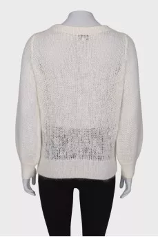 White knitted sweater
