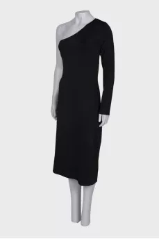 Black open back dress