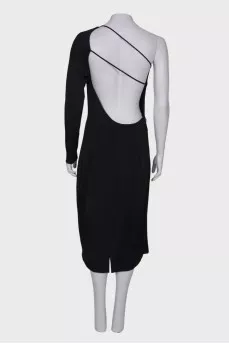 Black open back dress