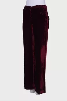 Velor burgundy trousers