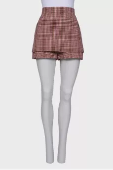 Glen weave short skirt