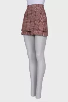 Glen weave short skirt
