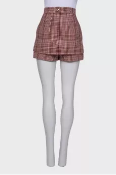 Glen weave short skirt