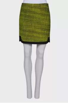 Tweed bright green skirt