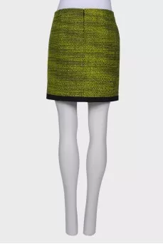Tweed bright green skirt