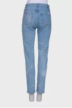 Blue jeans with rhinestones