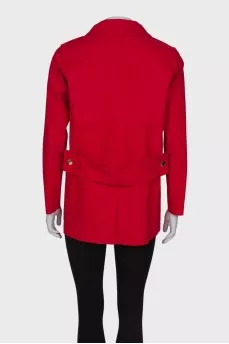 Red coat with golden buttons