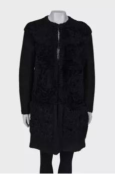Coat with real fur