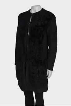 Coat with real fur