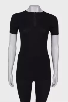 Straight fit wool T-shirt
