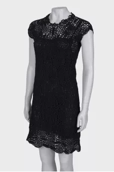 Black fishnet midi dress
