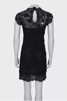Black fishnet midi dress