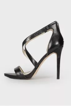 Leather heeled sandals