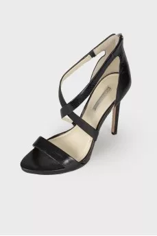 Leather heeled sandals