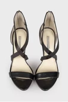 Leather heeled sandals