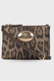 Leopard print leather bag