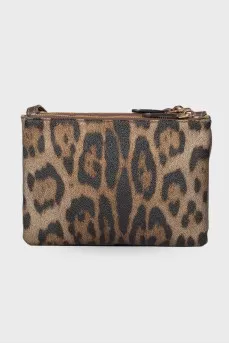 Leopard print leather bag
