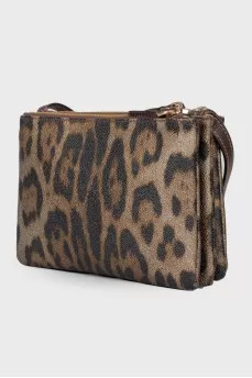 Leopard print leather bag