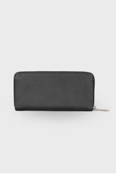 Black wallet with gold hardware